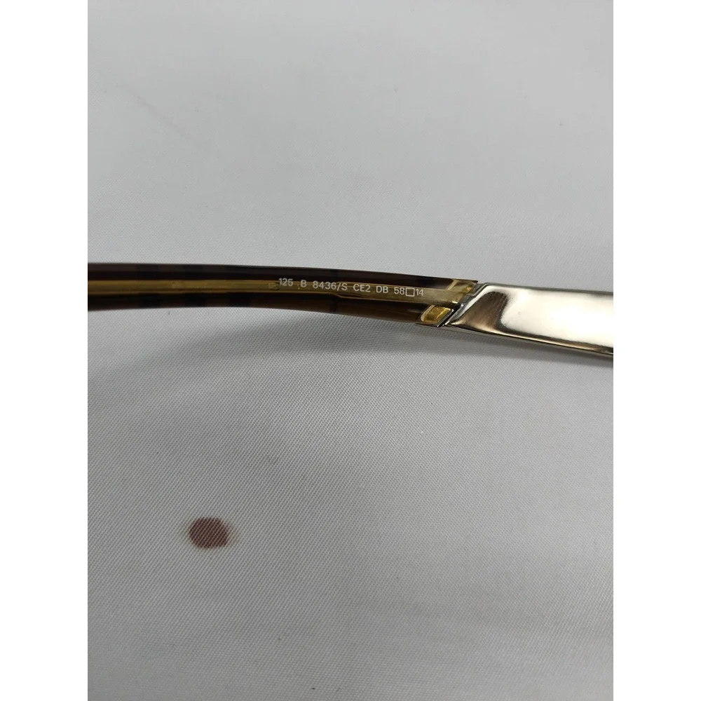 BURBERRY B8436 Sunglasses Brown Plaid And Silver With Case